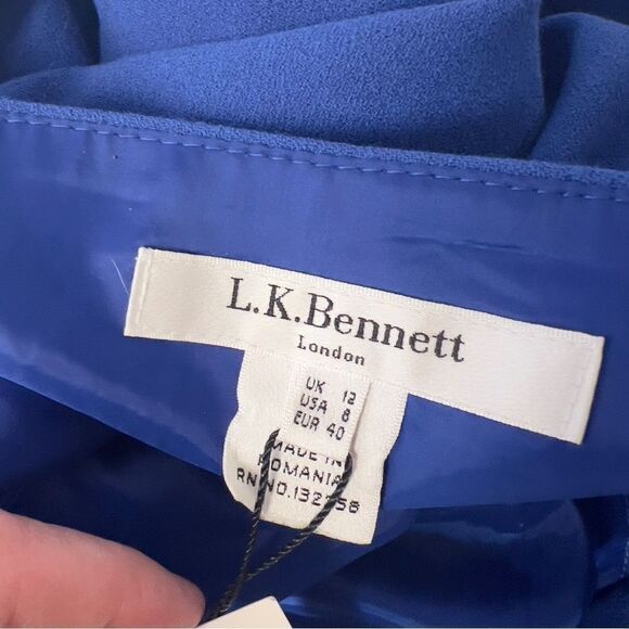 Nwt L.K Bennett Royal Cobalt Blue sheath Dress us 8 Kate Middleton designer - Picture 10 of 16